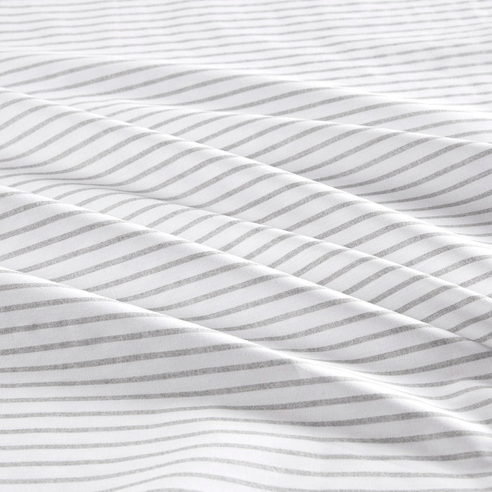200 Thread Count Printed Cotton - Queen Sheet Set - Gray Stripe - Simple Home Plus