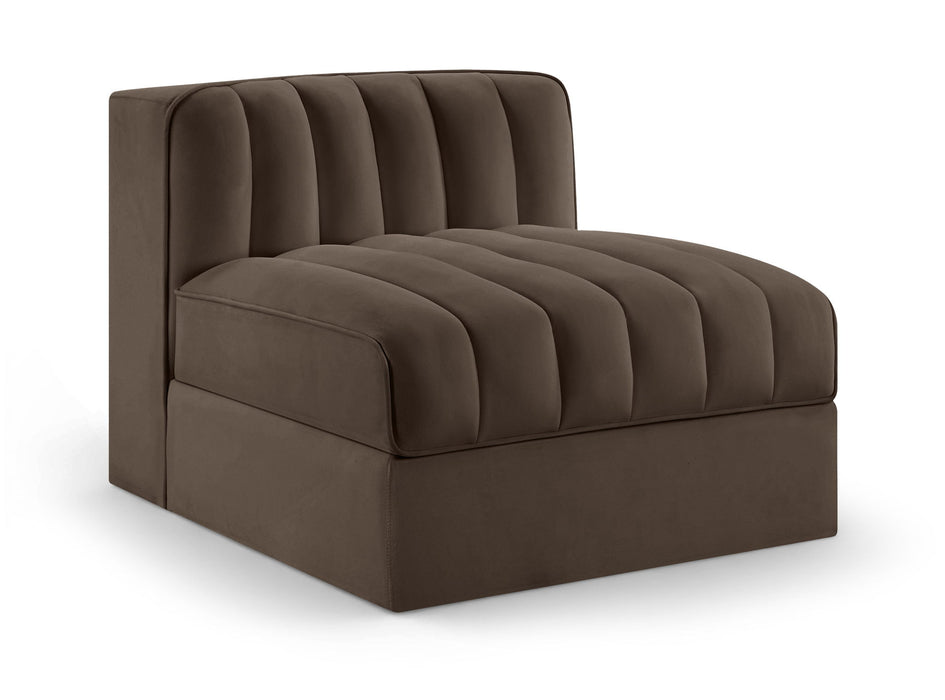 Rummi - Velvet Performance Fabric Upholstered Modular Armless Chair - Simple Home Plus