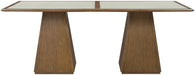 Atrium - Glass Top And Wood Base Dining Table - Simple Home Plus