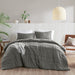 Porter - Twin/Twin Long Soft Washed Pleated Comforter Set - Gray - Simple Home Plus