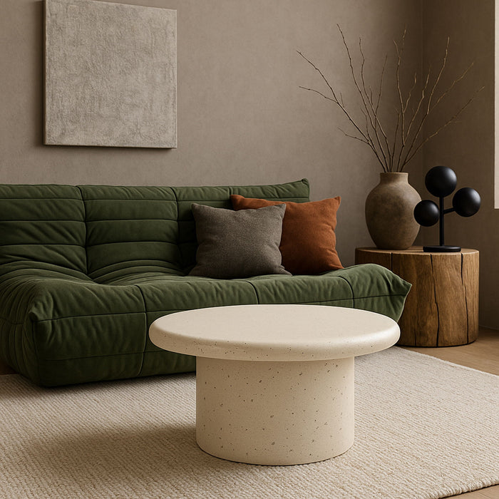 Emara - Concrete And Fiberglass Indoor / Outdoor Coffee Table - Simple Home Plus