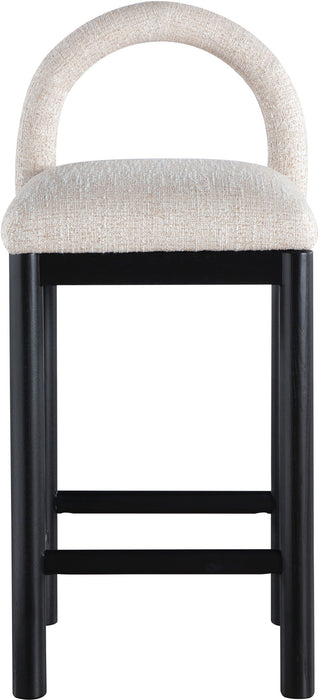 Conrad - Linen Counter Stool With Black Legs - Simple Home Plus