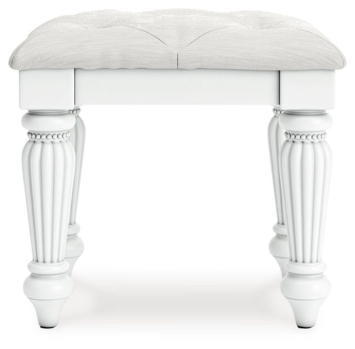 Kozlani - Vanity Upholstered Stool - White - Simple Home Plus