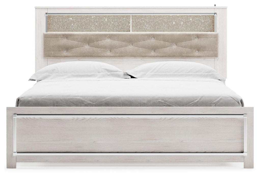 Altyra - White - King Bookcase Panel Bed - Simple Home Plus