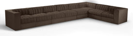 Rummi - Velvet Performance Fabric Upholstered 8 Piece Modular Sectional (With 3 Corner Chairs) - Simple Home Plus
