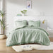 Phoebe - King/California King Diamond Quilted Ruffle Edge Comforter Set - Sage - Simple Home Plus