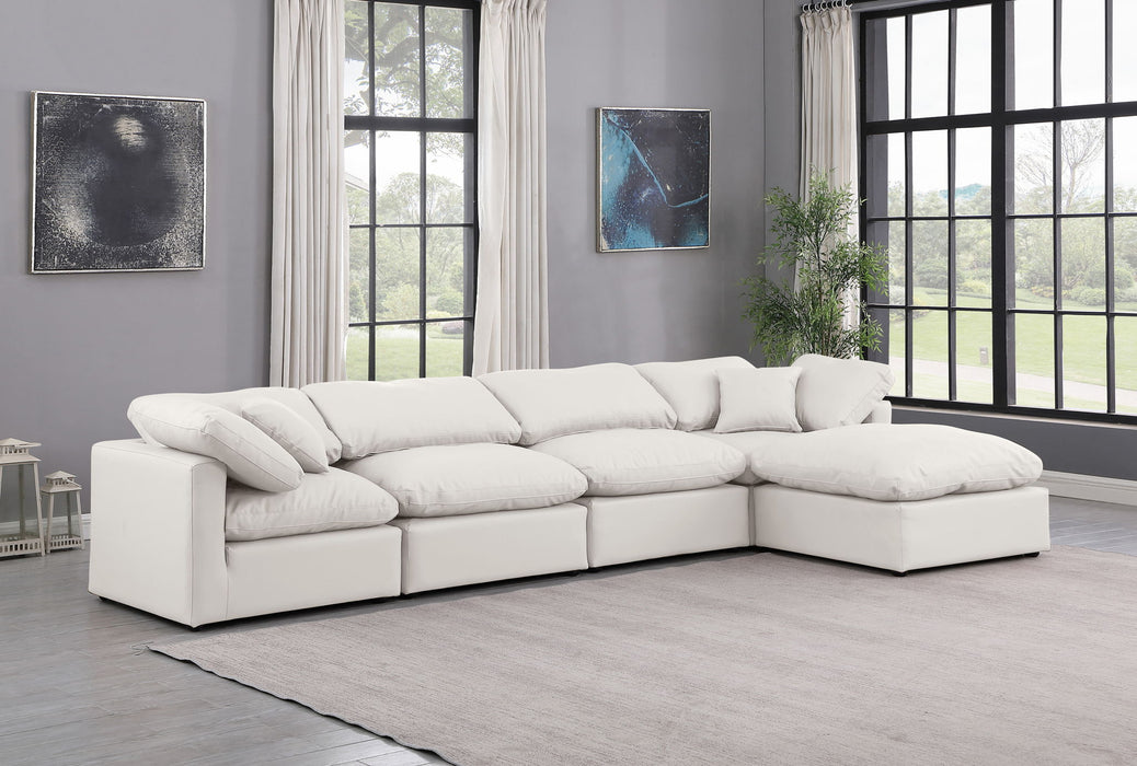 Indulge - Faux Leather 5 Piece Modular Sectional With Chaise - Simple Home Plus