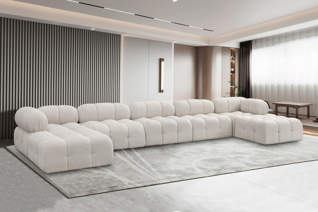 Ames - 7 Piece Fabric Modular U-Shaped Sectional - Simple Home Plus