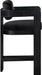 Sacha - Velvet Stool With Black Base - Simple Home Plus