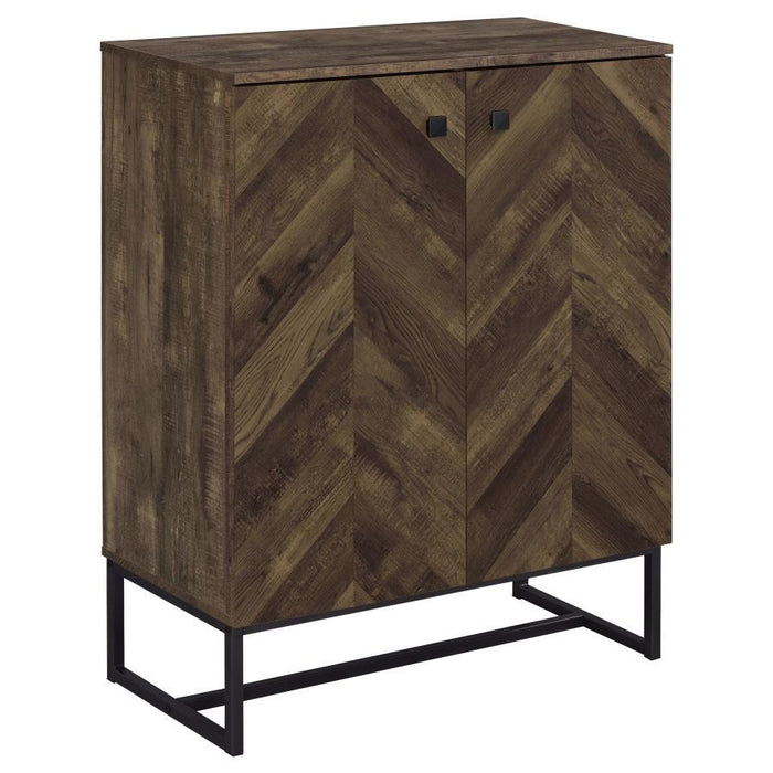 Carolyn - 2 Door Engineered Accent Wood Cabinet - Rustic Oak - Simple Home Plus