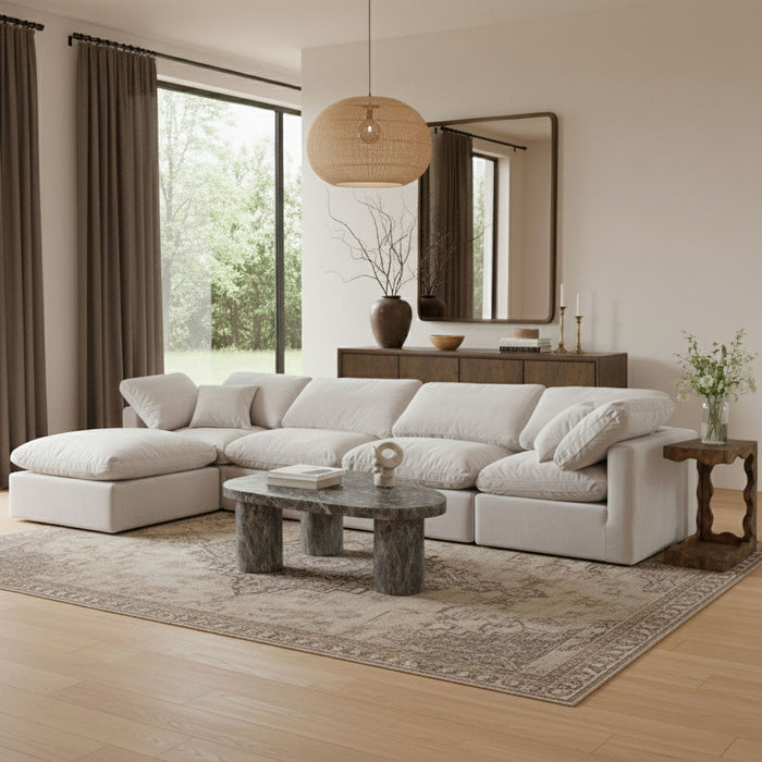 Indulge - Velvet 5 Piece Modular Sectional With Chaise - Simple Home Plus