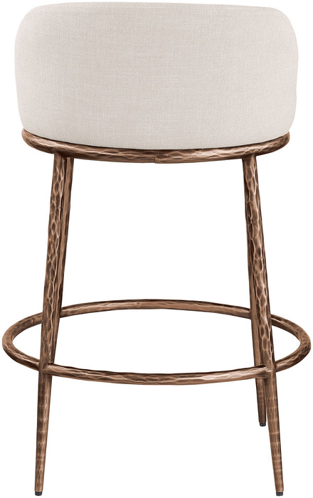 Ferro - Upholstered Counter Stool With Brushed Bronze Base - Simple Home Plus