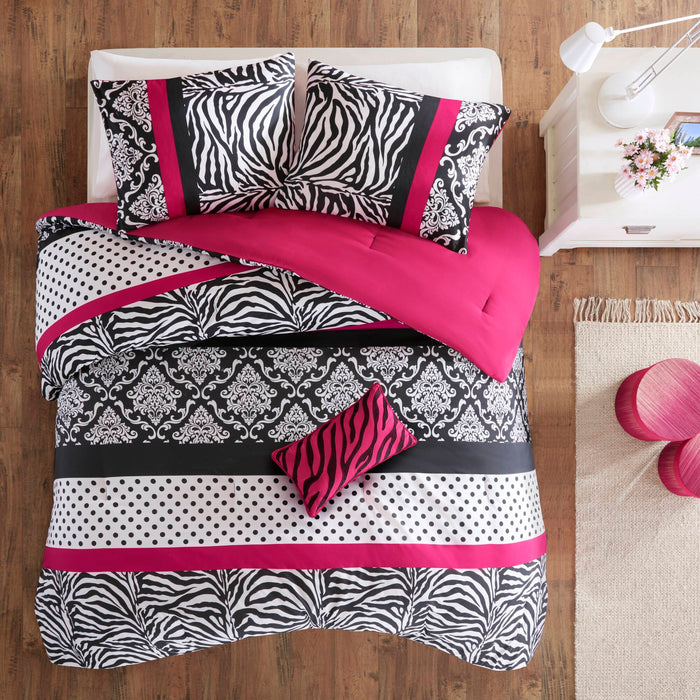 Reagan - Twin Comforter Set - Pink - Simple Home Plus