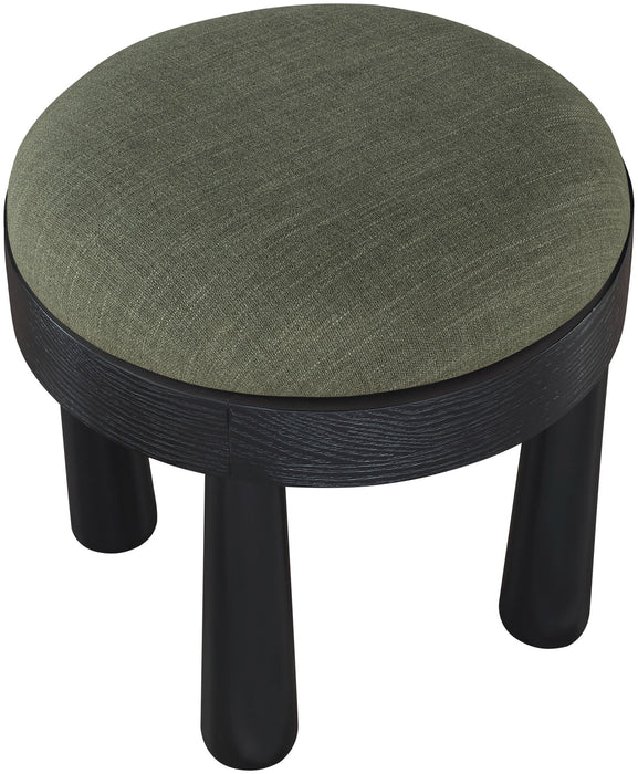 Larea - Linen Textured Fabric Ottoman - Black Base - Simple Home Plus
