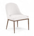 Ferro - Linen Textured Performance Fabric Upholstered Dining Side Chair - Cream / Brushed Bronze - Simple Home Plus
