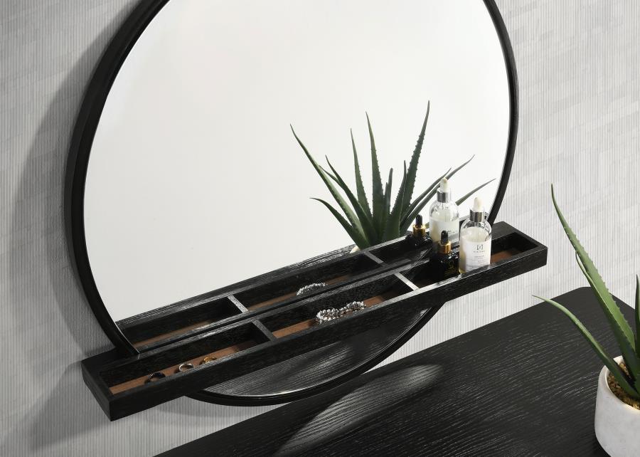 Arini - Round Vanity Wall Mirror With Shelf - Simple Home Plus