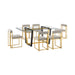 Kai Anastasia - Rectangular Glass Dining Table Set - Gold Brushed Base - Simple Home Plus