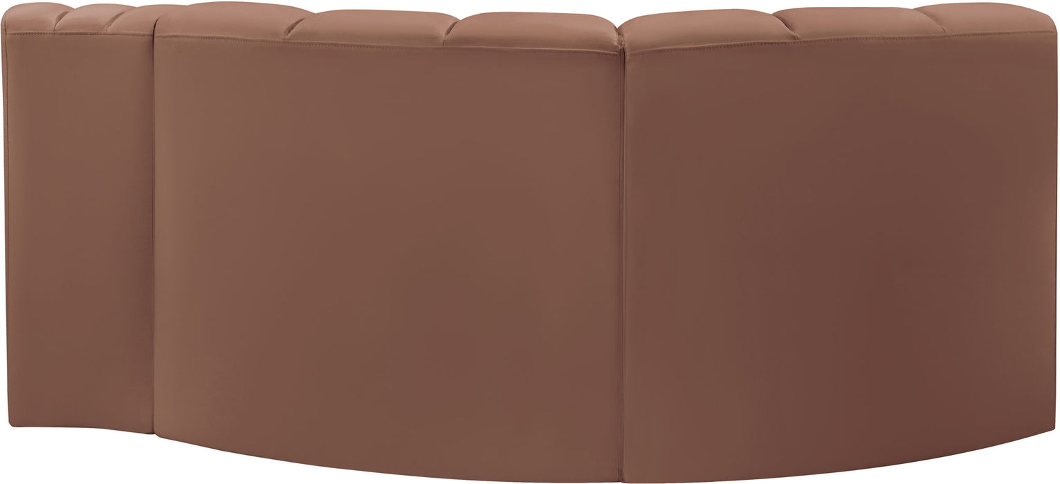 Arc - Faux Leather 3 Piece Modular L-Shaped Sofa