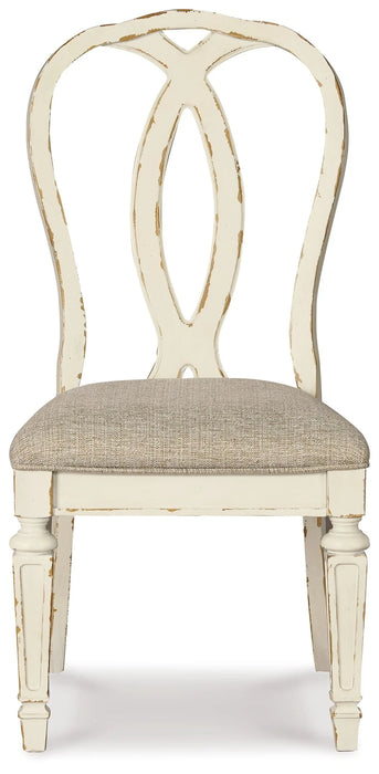 Realyn - Dining UPH Side Chair 1 Chair only - Ribbonback - Chipped White