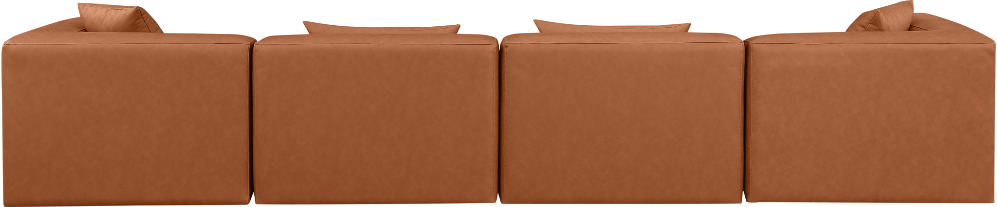 Cube - Modular 4 Piece Sofa - Cognac - Simple Home Plus