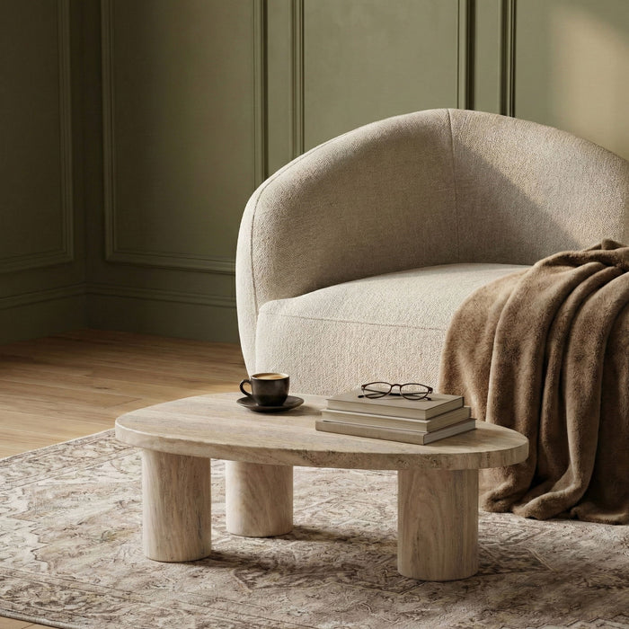 Teramo - Traverine Concrete Indoor/Outdoor Coffee Table - Simple Home Plus