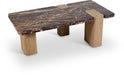 Ravenna - Marble/Stone Coffee Table - Burgundy - Simple Home Plus