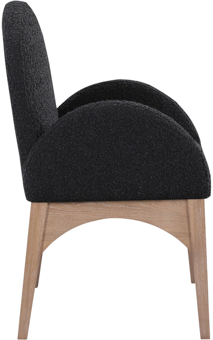 Waldorf - Boucle Dining Arm Chair With Natural Legs - Simple Home Plus