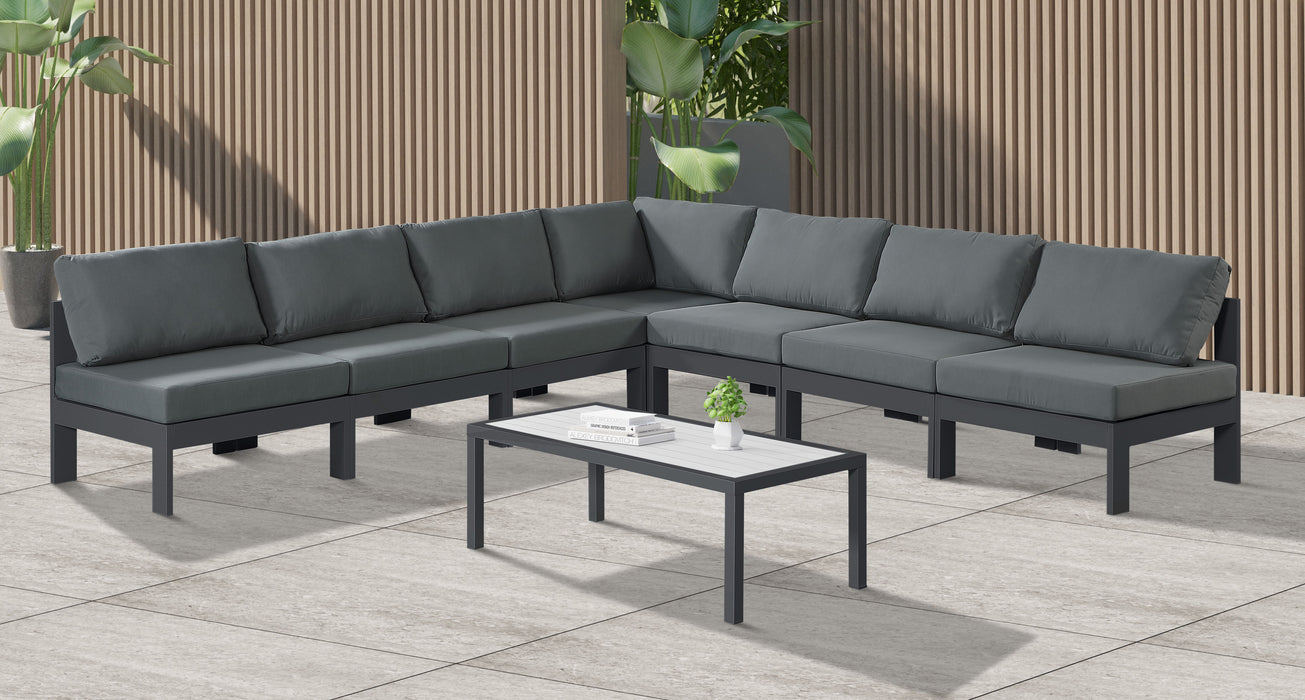 Nizuc - Outdoor Patio 7 Piece Modular Sectional With Gray Frame - Simple Home Plus