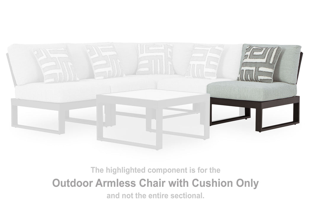Beachloft - Armless Chair With Cushion - Black / Gray - Simple Home Plus