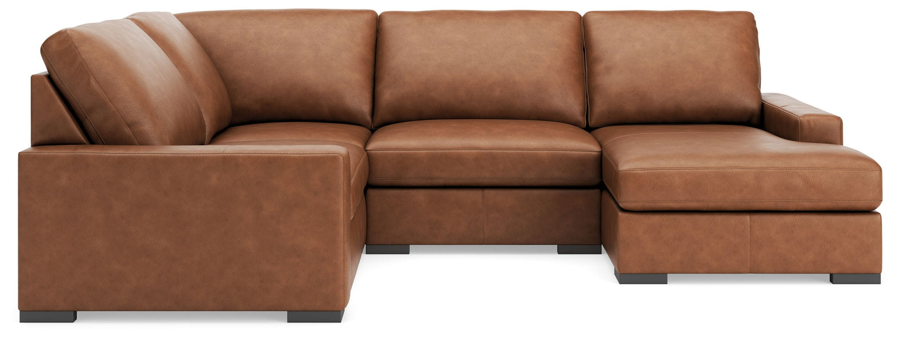 Calden - 4-Piece Sectional With RAF Corner Chaise - Caramel - Simple Home Plus