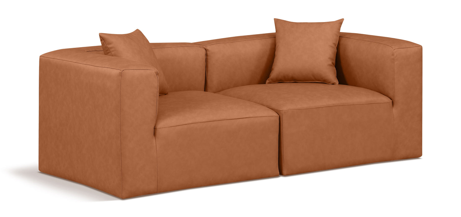 Cube - Modular 2 Seat Sofa - Cognac - Simple Home Plus