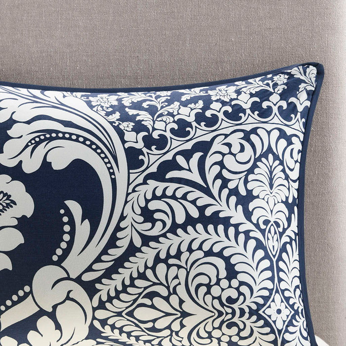 Vienna - King 6 Piece Printed Duvet Cover Set - Indigo - Simple Home Plus