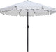 Amalfi - Aluminum Patio Umbrella - White Base / Black Pole - Simple Home Plus