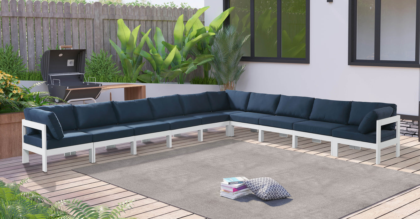 Nizuc - Outdoor Patio 10 Piece Modular Sectional With White Frame - Simple Home Plus