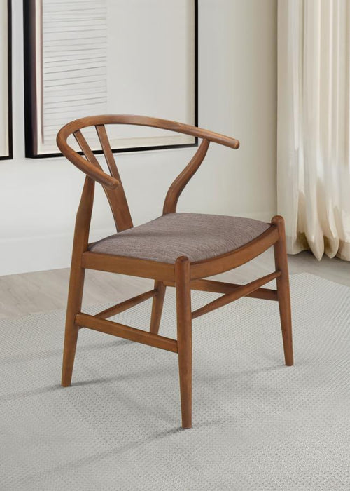 Dinah - Wood Wishbone Dining Side Chair (Set of 2) - Walnut - Simple Home Plus