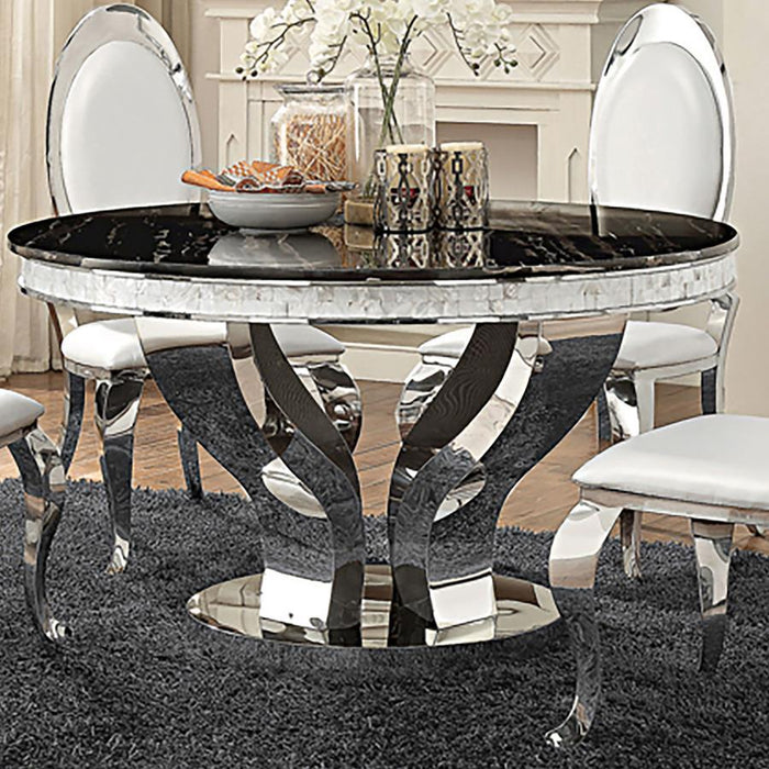Anchorage - Round Glass Top Dining Table - Chrome - Simple Home Plus