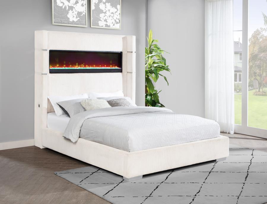Tisdall - Upholstered Fireplace Bed - Simple Home Plus