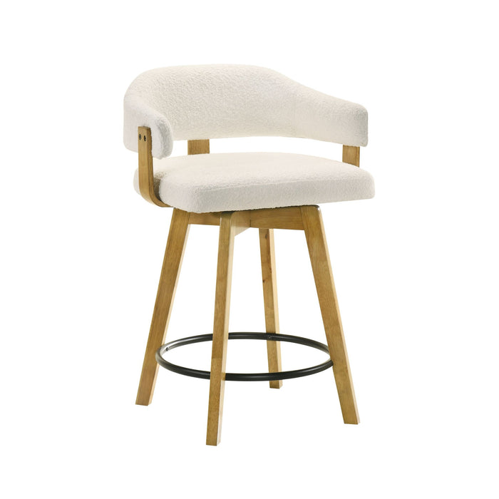 Callah - Contemporary Natural Wood Counter Height Kitchen Bar Stool - Simple Home Plus