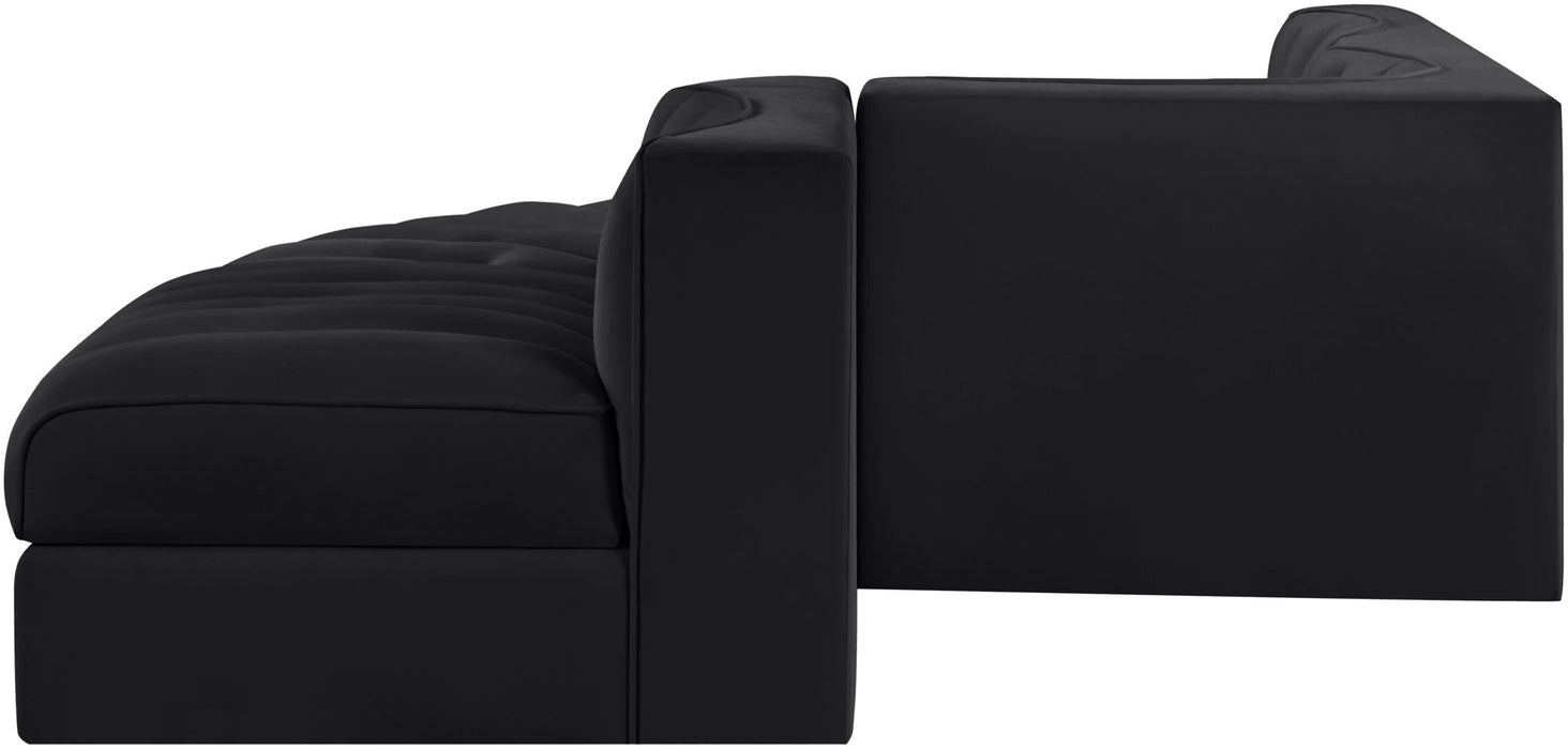 Rummi - Rounded Velvet Performance Fabric Upholstered 5 Piece Modular Sectional - Simple Home Plus