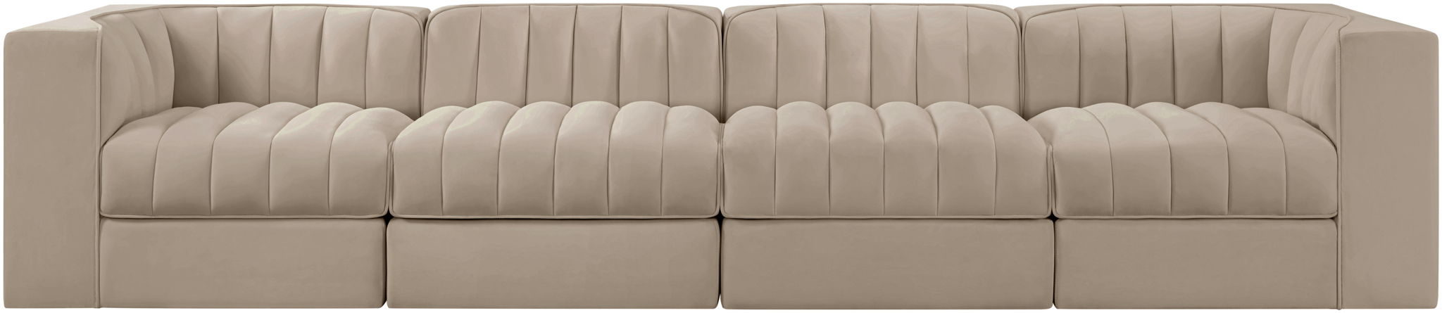 Rummi - Velvet Performance Fabric Upholstered 4 Piece Modular Sofa - Simple Home Plus