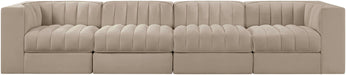 Rummi - Velvet Performance Fabric Upholstered 4 Piece Modular Sofa - Simple Home Plus