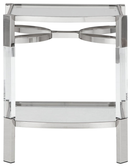 Chaseton - Clear / Silver Finish - Accent Table - Simple Home Plus