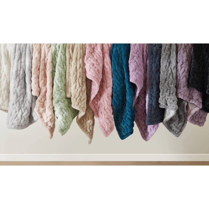 Ruched Fur - Throw - Sage Green - Simple Home Plus