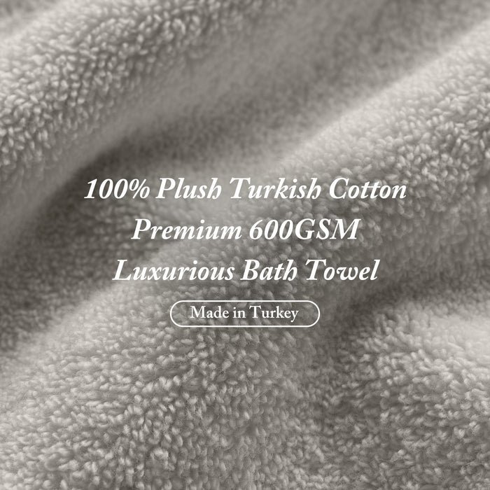 Turkish - 6 Piece Bath Towel Set - Gray - Simple Home Plus