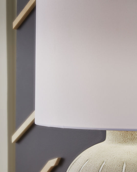 Calbert - Warm Gray - Poly Table Lamp - Simple Home Plus