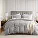 Mina - Twin/Twin Long Waffle Weave Textured Duvet Cover Set - Light Gray - Simple Home Plus