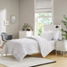 Juniper - Poly Jersey Puffy Twin Comforter Set - White - Simple Home Plus