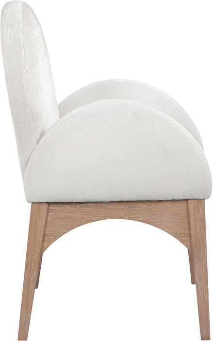 Waldorf - Chenille Dining Arm Chair With Natural Legs - Simple Home Plus