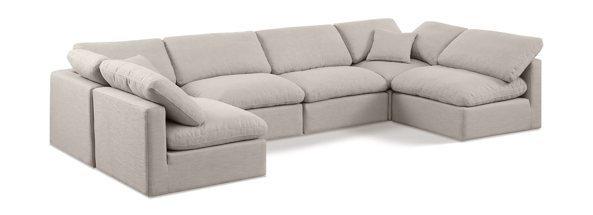 Indulge - Linen 6 Piece Modular U-Shaped Sectional - Simple Home Plus