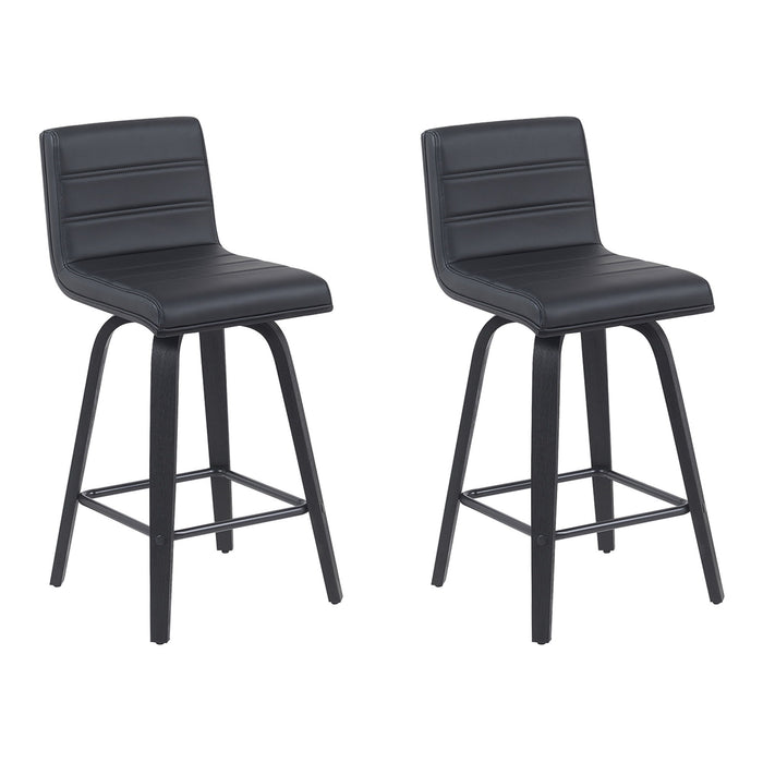 Vienna - Modern Counter Height Swivel Bar Stool - Black Brushed Wood Frame - Simple Home Plus